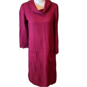 Soft Surroundings Women’s Everly Gauze Dress size XS Berry long sleeve modest